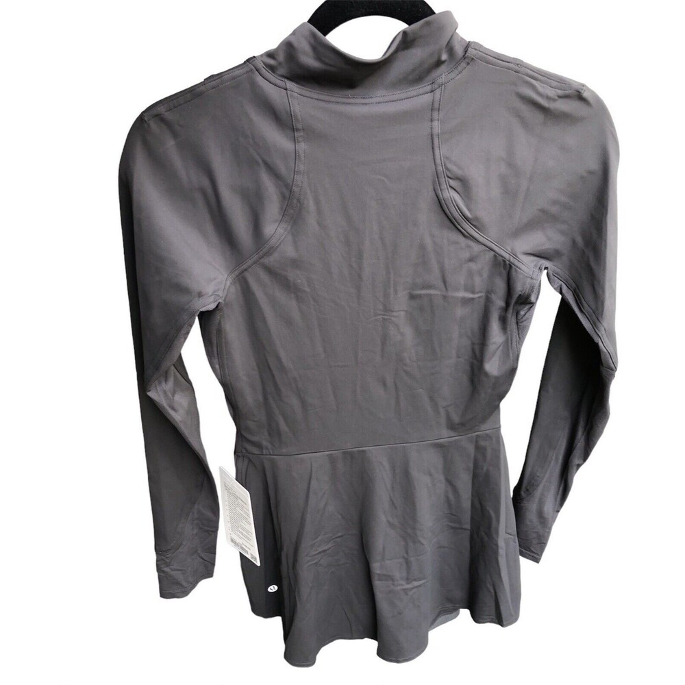 Lululemon Nulux Long Sleeve Tennis Dress Size 4 Graphite Gray GGRE New - Picture 2 of 4